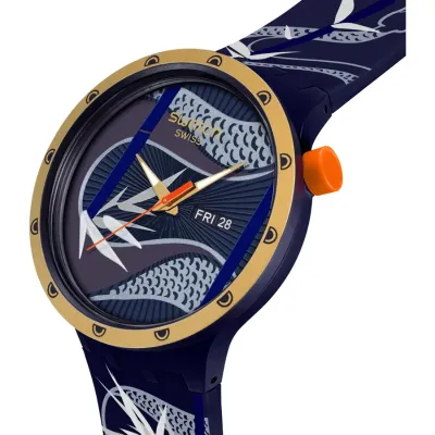 Swatch Big Bold Blue and golden lithe dancer Watch